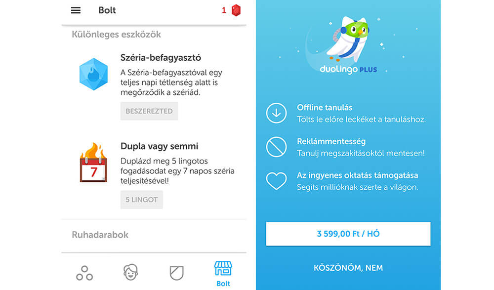 angol tanulás app duolingo bolt és fizetős verzió nyelvtanuló app cikk