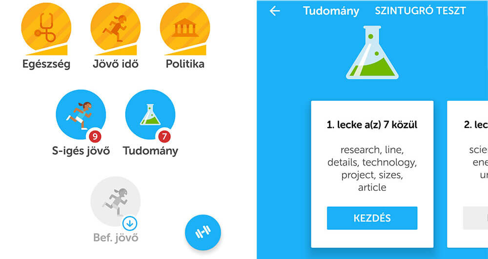 duolingo legjobb nyelvtanuló app angol nyelvtanuláshoz szintek és feladatok