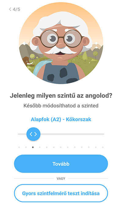 xeropan app nyelvi szint választása vagy szintfelmérő